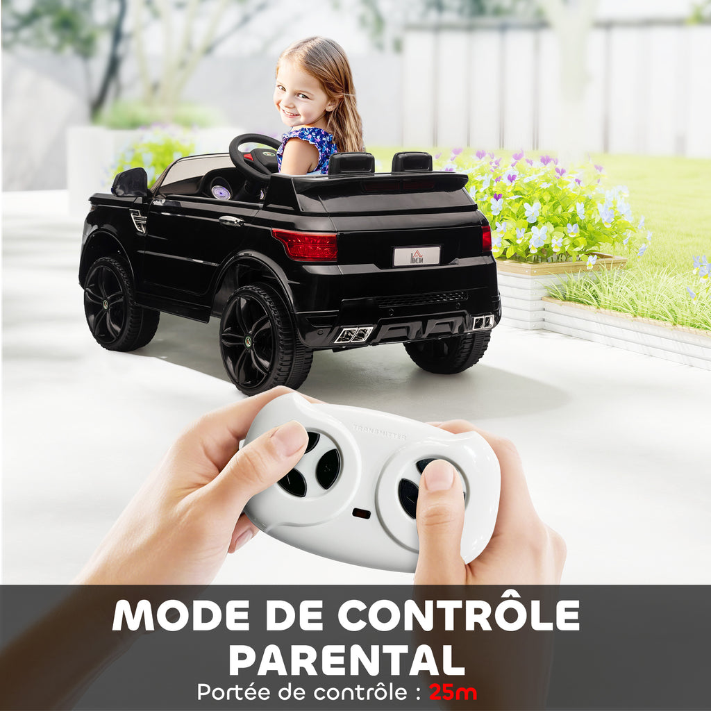 Voiture électrique enfants véhicule électrique 12 V double moteurs 3 à 5 km/h 110 x 68 x 52 cm noir