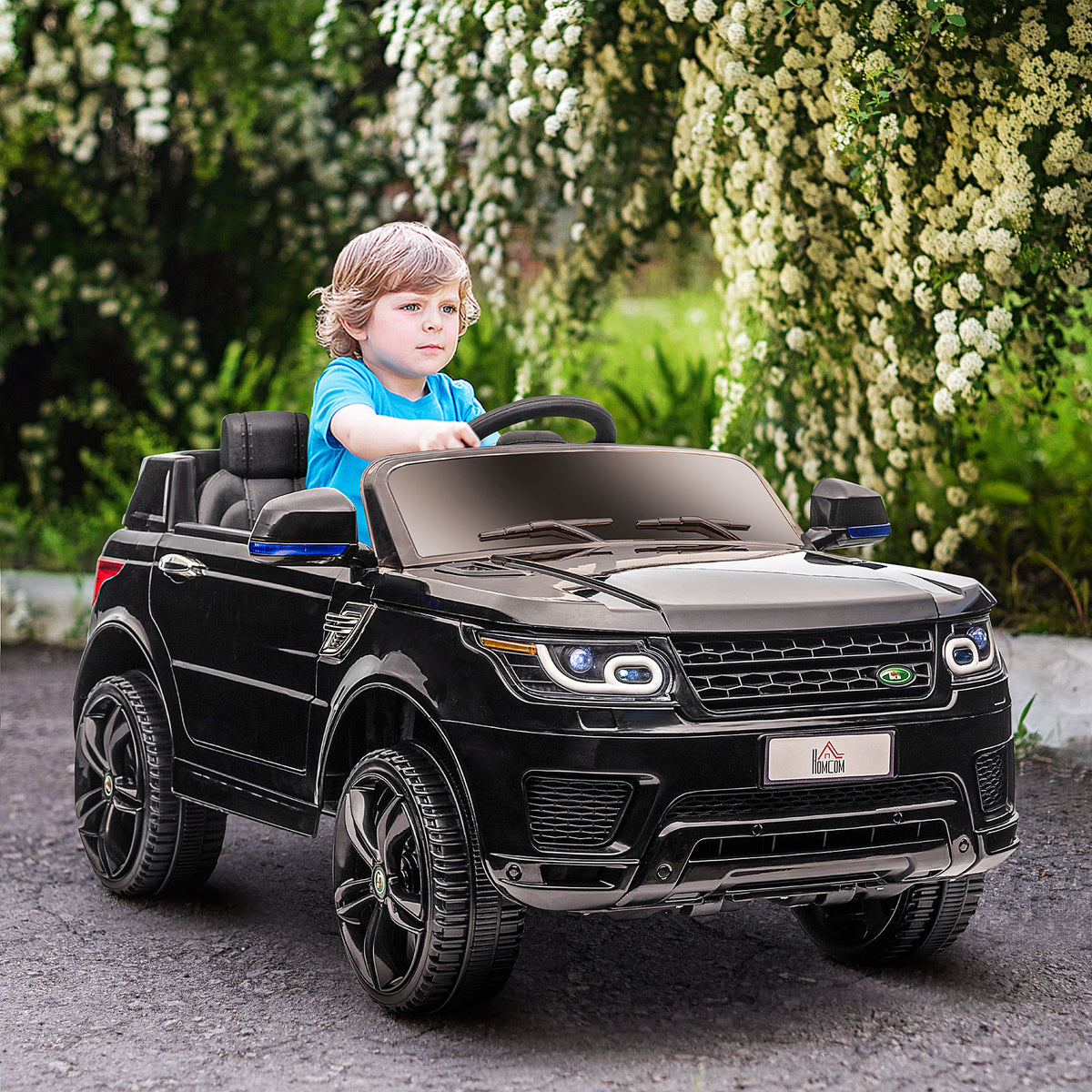 Voiture électrique enfants véhicule électrique 12 V double moteurs 3 à 5 km/h 110 x 68 x 52 cm noir