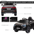 Voiture électrique enfants sous licence Audi RS Q8, véhicule électrique avec télécommande, USB, Bluetooth, noir