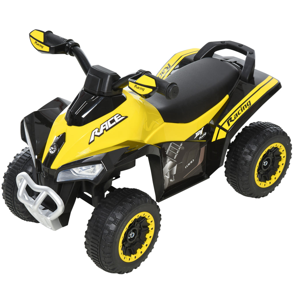 Porteur Enfants SANS Moteur Quad 18-36 Mois dim. 67L x 38l x 44H cm Effets Lumineux et sonores Jaune Noir PAS ÉLECTRIQUE