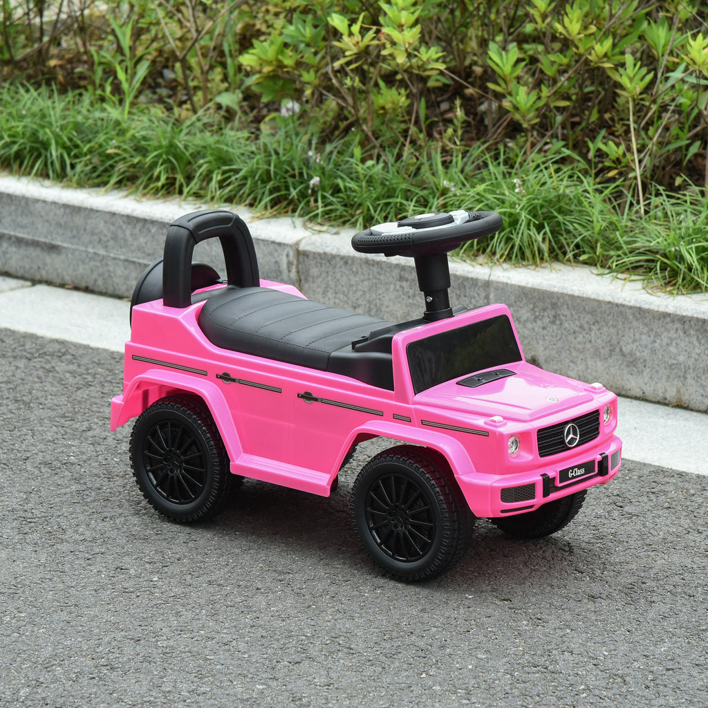 Camion porteur Enfants véhicule à pousser licence Mercedes Benz 12-36 Mois Coffre klaxon phares Rose