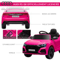 Voiture électrique enfants sous licence Audi RS Q8, véhicule électrique avec télécommande, USB, Bluetooth, rose