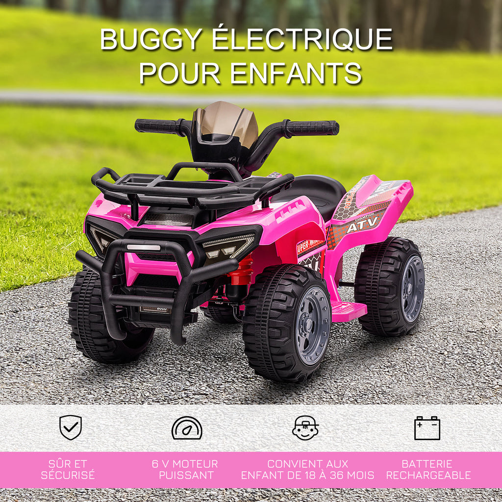 Quad buggy voiture électrique enfant quad électrique 18-36 mois 6 V 2 Km/h max. rose