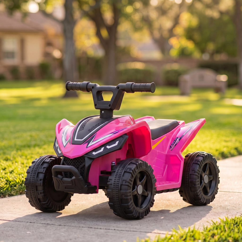 Quad Électrique Enfants 6 V, Voiture Électrique Enfants, Batterie au Lithium, Vitesse Max. 2 Km/H, 18 à 48 Mois, Rose