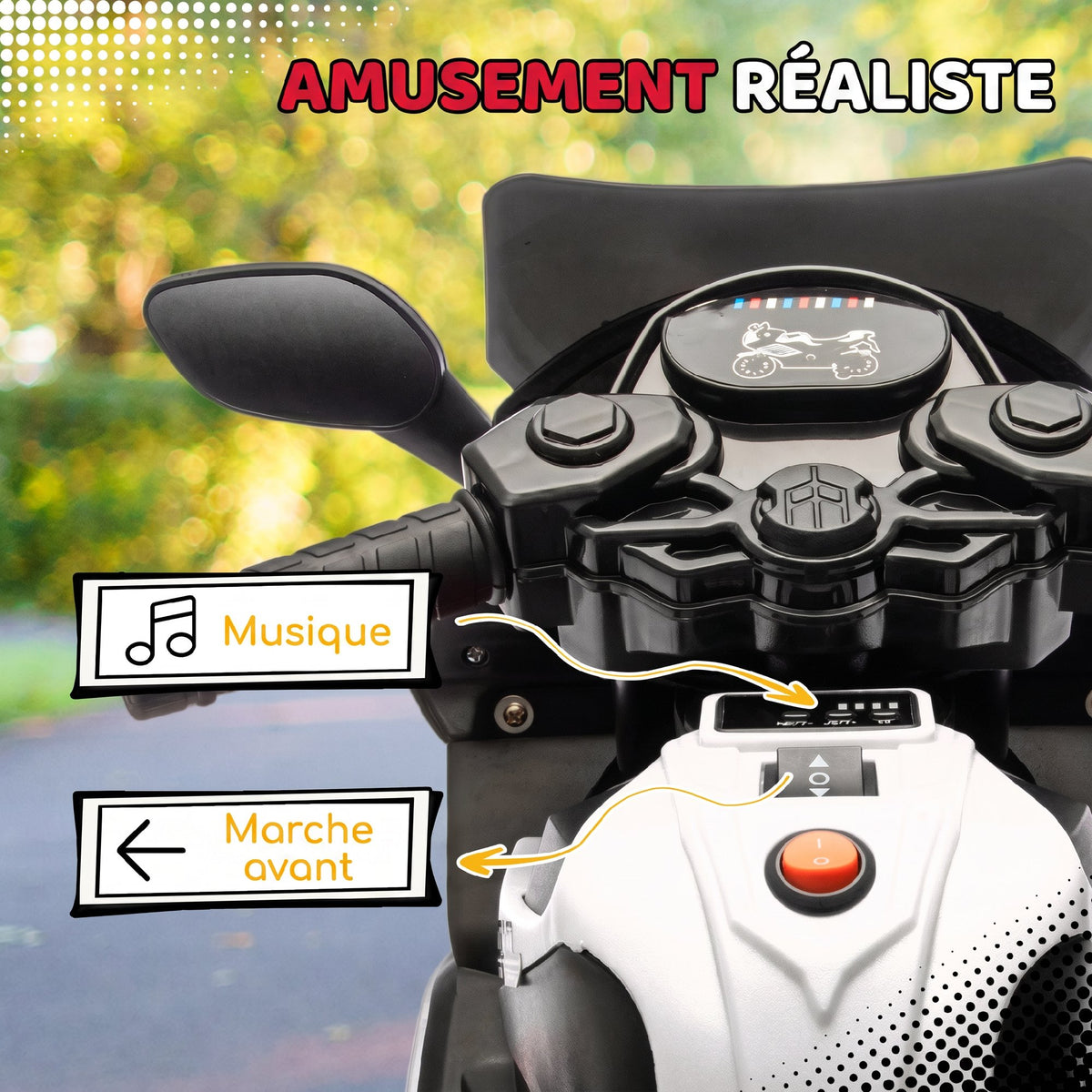 Moto Électrique 6V Blanche