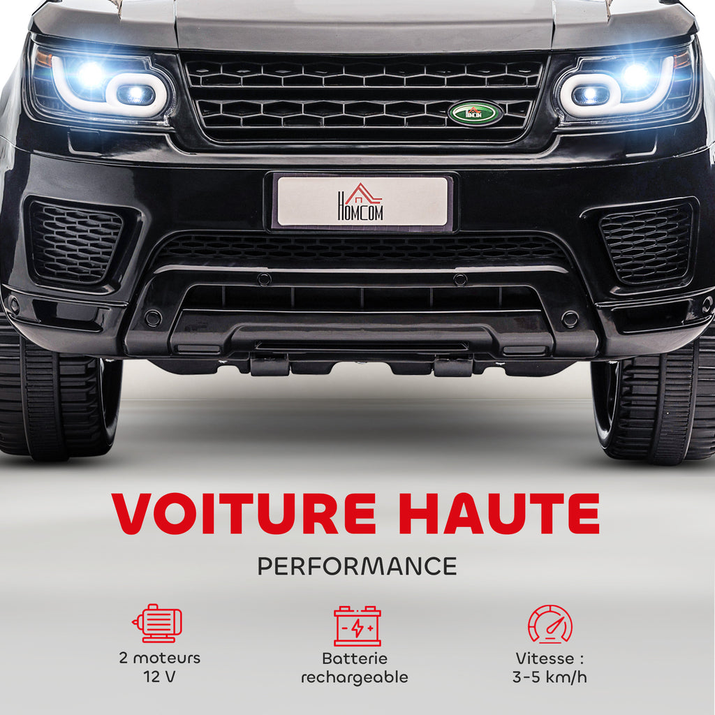 Voiture électrique enfants véhicule électrique 12 V double moteurs 3 à 5 km/h 110 x 68 x 52 cm noir