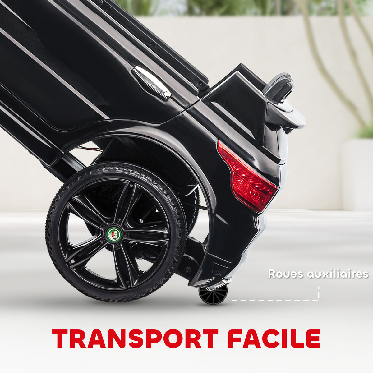 Voiture électrique enfants véhicule électrique 12 V double moteurs 3 à 5 km/h 110 x 68 x 52 cm noir