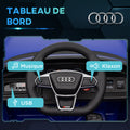 Voiture véhicule électrique enfant 12 V - télécommande parentale - effets sonores, lumineux - Audi RS E-tron GT bleu