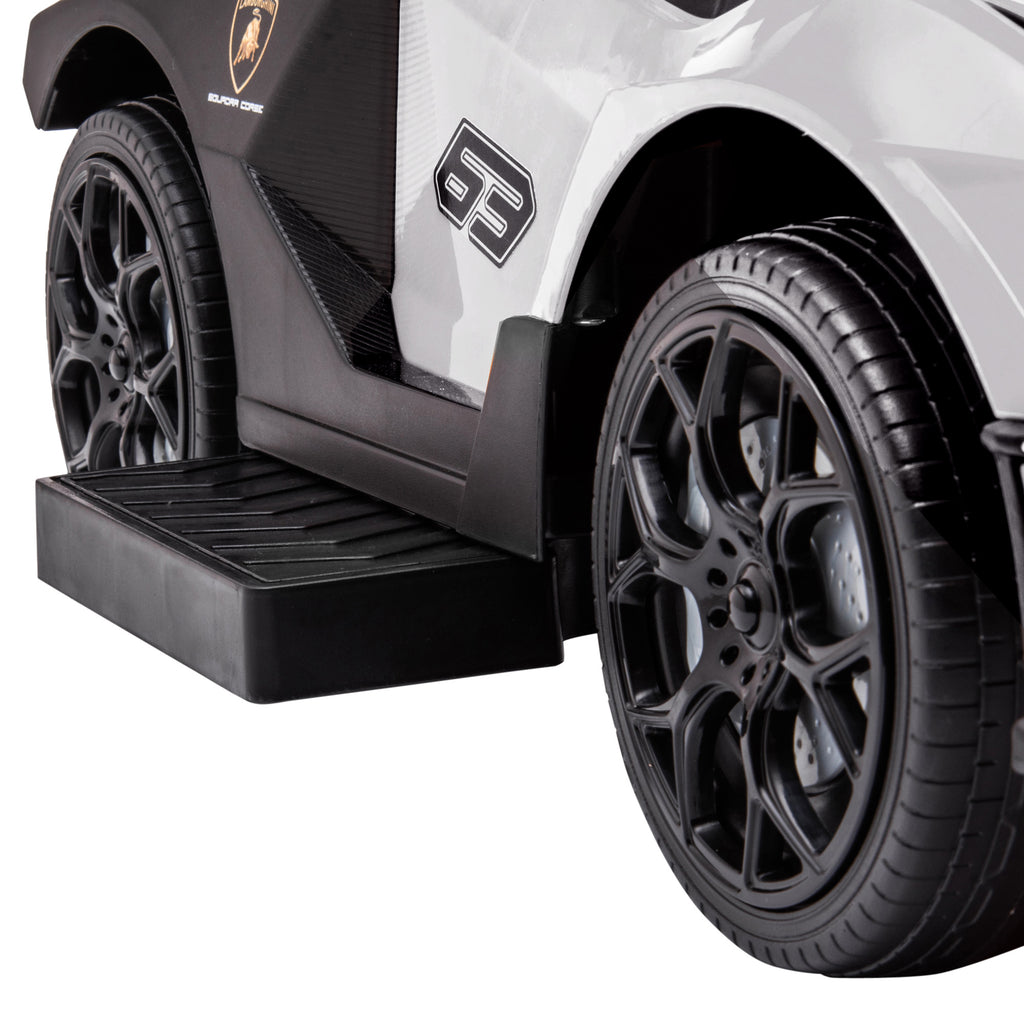 Voiture à pousser pour enfants porteur enfants 1 à 3 ans multi-équipée avec poignée de poussée, klaxon et volant, Blanc
