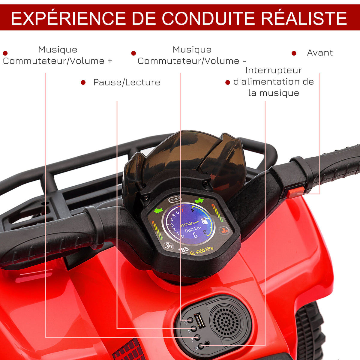 Quad Électrique 6V Rouge